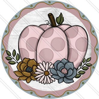 Pink Pumpkin Sign - Fall Autumn Wreath Metal