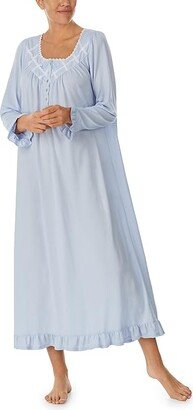 Long Sleeve Sweater Knit Ballet Gown (Blue) Women's Pajama