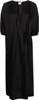 Black Wrap Organic Cotton Dress