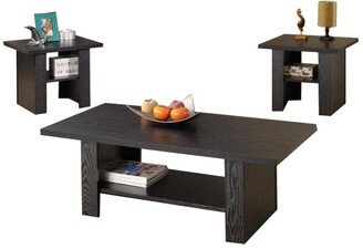 3 Piece Occasional Table Set in Black Oak