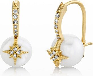 Pearl and Diamond Starburst Earrings