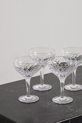 Soho Home - Barwell Set Of Four Cut Crystal Champagne Coupes - Neutrals