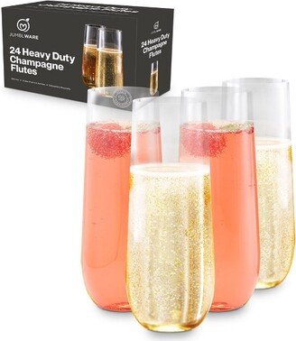 JumblWare 24 9-oz. Heavy-Duty, Stemless Plastic Champagne Flutes