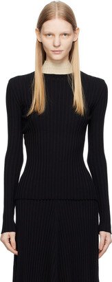 Black Colorblocked Turtleneck