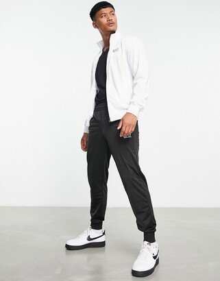 Armani EA7 core ID tricot tracksuit in black/ white