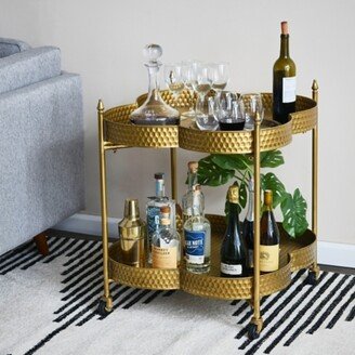 Storied Home Clover-Shaped 2-Tier Bar Cart