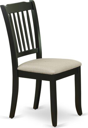 3-Piece Dining Room Table Set Include a Wood Table and 2 Kitchen Chairs with Slatted Back - Black Finish-AA