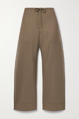 Jane Cropped Wool-blend Twill Wide-leg Pants - Brown