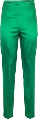 High-Waist Satin Slim-Cut Trousers