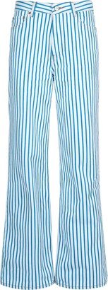 Striped cotton denim jeans