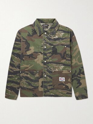 Cherry Los Angeles Patchwork Camouflage-Print Denim Chore Jacket-AA