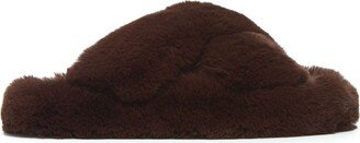 Biba faux-fur crossover slippers-AC