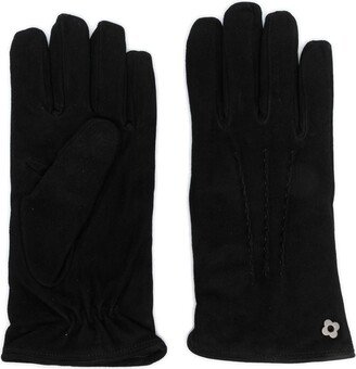 Logo-Plaque Suede Gloves