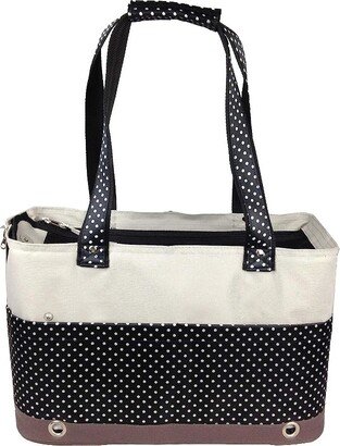 Fashion Tote Spotted Pet Carrier White-M