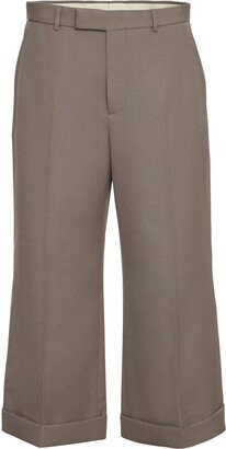 Wide Leg Gabardine Trousers