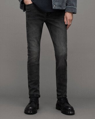 Cigarette Skinny Fit Stretch Denim Jeans - Washed Black