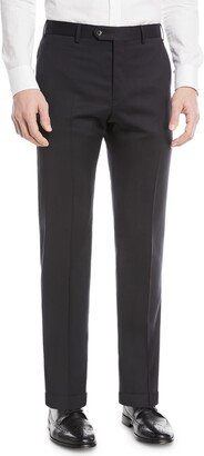 Basic Flat-Front Wool Trousers-AB