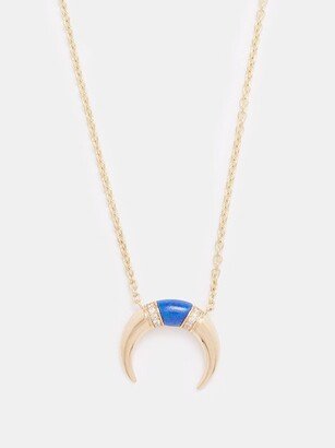 Horn Diamond, Lapis & 14kt Gold Necklace