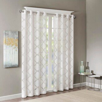 Gracie Mills 1-pc Eden Fretwork Burnout Sheer Curtain Panel - 50x84