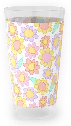 Outdoor Pint Glasses: Nicola Unicorn Flowers Outdoor Pint Glass, Multicolor