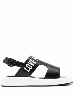 Logo-Print Open-Toe Sandals