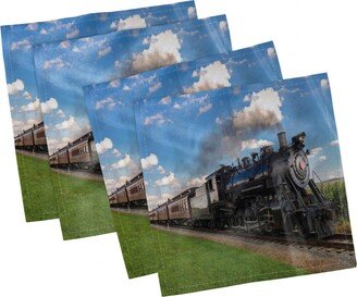 Steam Engine Set of 4 Napkins, 18 x 18