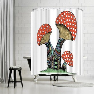 71 x 74 Shower Curtain, Mushrooms by Patricia Pino