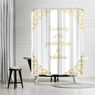 71 x 74 Shower Curtain, Rebellion Gold by Samantha Ranlet