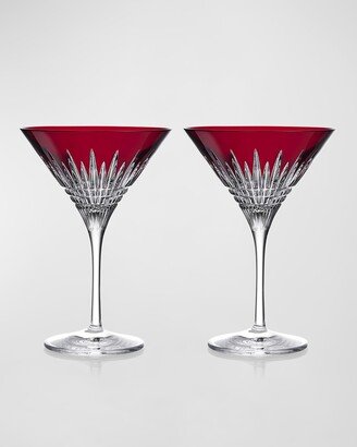 Waterford Crystal New Year Celebration Martini Glass, Red, Set of 2