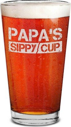 Papa's Sippy Cup Engraved Beer Pint Glass