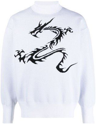 Dragon-print jumper