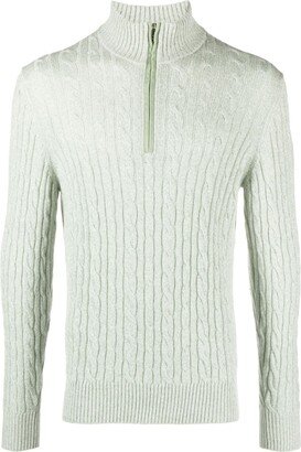 Treccia Mezzocollo cabble-knit jumper