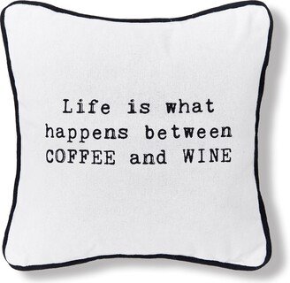 Coffee And Wine 10 x 10 Printed Throw Pillow