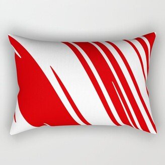 Candy Cane Christmas Red & White Stripes Abstract Pattern Design Rectangular Pillow