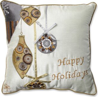 Pillow Perfect Holiday Ornaments Gold/Silver 16.5 Throw Pillow