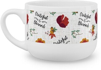 Mugs: Grateful & Blessed Latte Mug, White, 25Oz, Multicolor