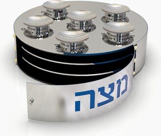 Extraordinary Large Passover Seder Plate With Three Levels Made Of 925 Sterling Silver & Aluminum Elements