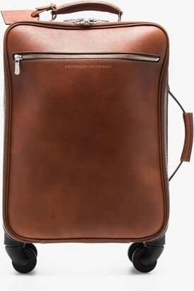 Brown Leather Cabin Suitcase