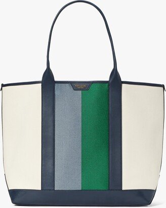 Racing Stripe Canvas Large Tote