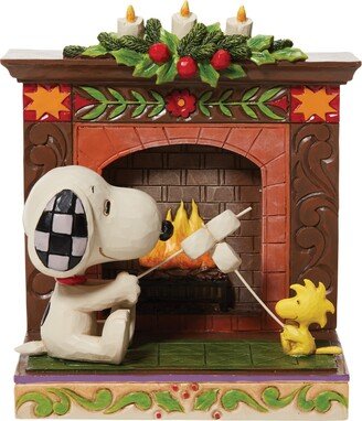 Jim Shore Snoopy Woodstock Fireplace Figurine