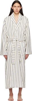 Off-White & Blue Classic Bathrobe