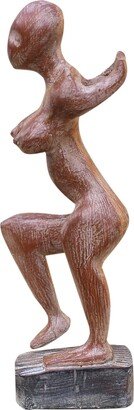 Handmade Posing Woman Wood Sculpture