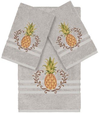 Welcome 3-Piece Embellished Towel - Light Grey
