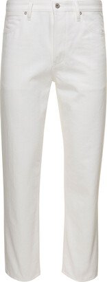 White Straight-leg Jeans In Cotton Denim Man