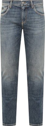 Logo Plaque Straight-Leg Jeans-AB