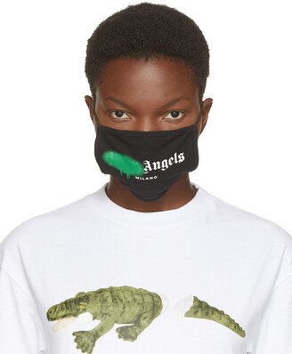 Black & Green Spray Logo Mask