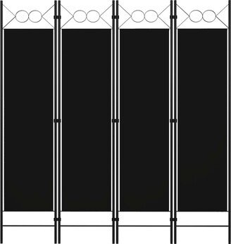 4-Panel Room Divider Black 63x70.9-AA