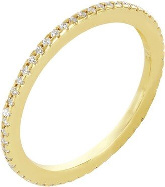 Wolf and Zephyr Clear Gemstone Eternity Ring Gold Vermeil