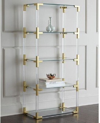 Acrylic Bookshelf With Brass Details - 72H x 30W x 16D