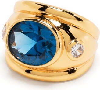 Crystal-Embellished Chunky Ring